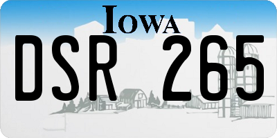 IA license plate DSR265