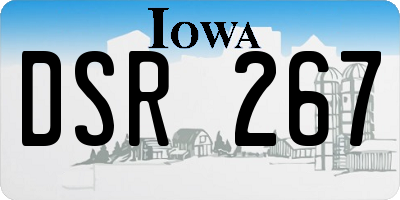 IA license plate DSR267