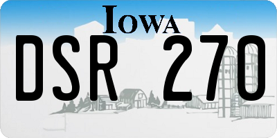 IA license plate DSR270