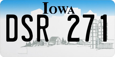 IA license plate DSR271