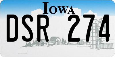 IA license plate DSR274