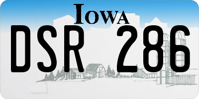 IA license plate DSR286