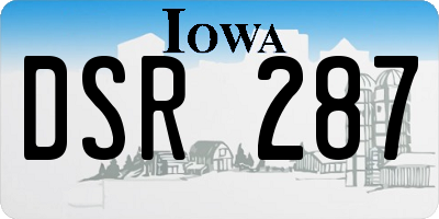 IA license plate DSR287