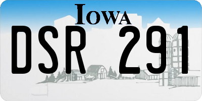 IA license plate DSR291