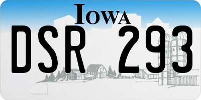 IA license plate DSR293