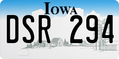 IA license plate DSR294