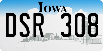 IA license plate DSR308