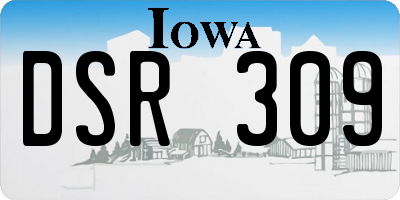 IA license plate DSR309