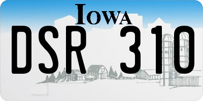 IA license plate DSR310