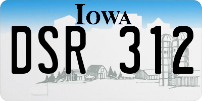 IA license plate DSR312