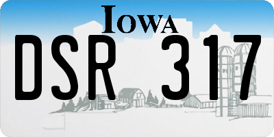 IA license plate DSR317