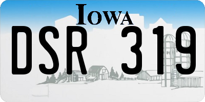 IA license plate DSR319