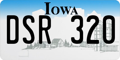 IA license plate DSR320