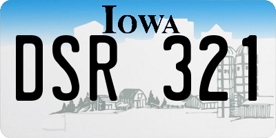 IA license plate DSR321