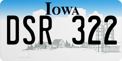 IA license plate DSR322