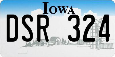 IA license plate DSR324