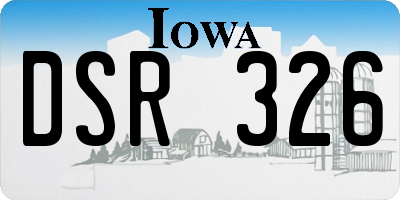 IA license plate DSR326