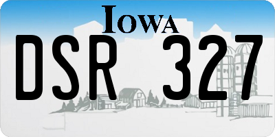 IA license plate DSR327