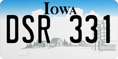 IA license plate DSR331