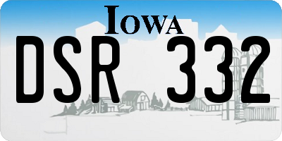 IA license plate DSR332