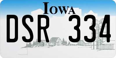 IA license plate DSR334