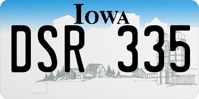 IA license plate DSR335