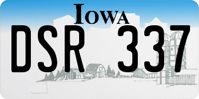 IA license plate DSR337