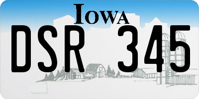 IA license plate DSR345