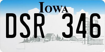 IA license plate DSR346