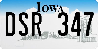 IA license plate DSR347
