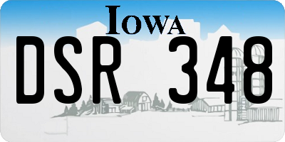 IA license plate DSR348