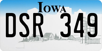 IA license plate DSR349