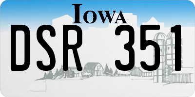 IA license plate DSR351