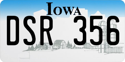 IA license plate DSR356