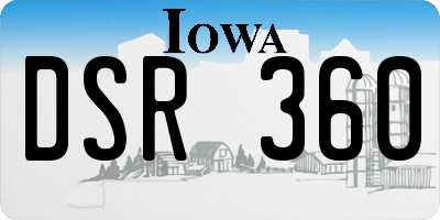 IA license plate DSR360