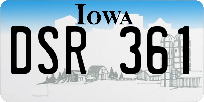 IA license plate DSR361