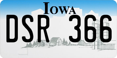 IA license plate DSR366