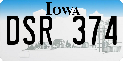 IA license plate DSR374