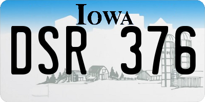 IA license plate DSR376