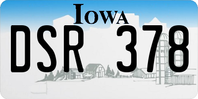 IA license plate DSR378