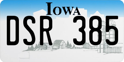 IA license plate DSR385