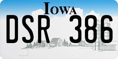 IA license plate DSR386