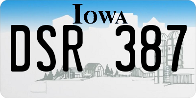 IA license plate DSR387
