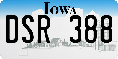 IA license plate DSR388