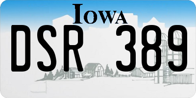 IA license plate DSR389