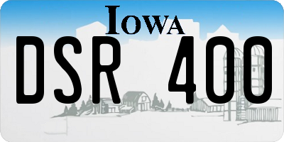 IA license plate DSR400