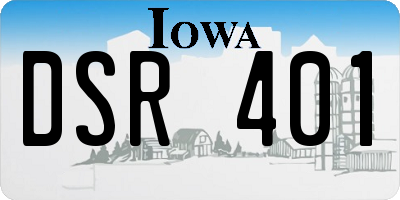 IA license plate DSR401