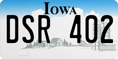 IA license plate DSR402