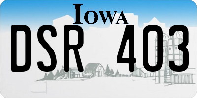 IA license plate DSR403