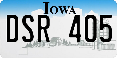IA license plate DSR405